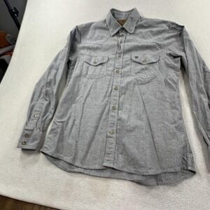King Ranch Western Shirt Mens Large Gray Long Sleeve Button Up Work Rodeo Cowboy